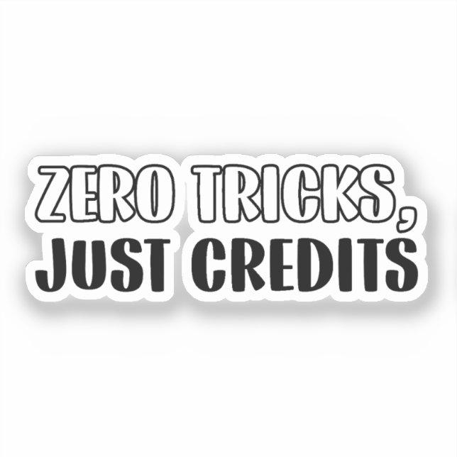 Sticker Comptable amusant Halloween - Zero Tricks (Recto)
