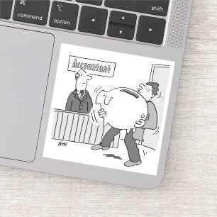 Sticker Comptable Client avec Tirelire Énorme