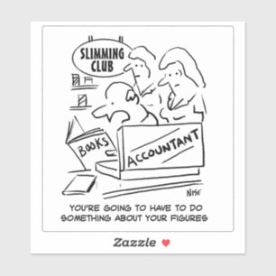 Sticker Comptable dans un club amincissant. Drôle