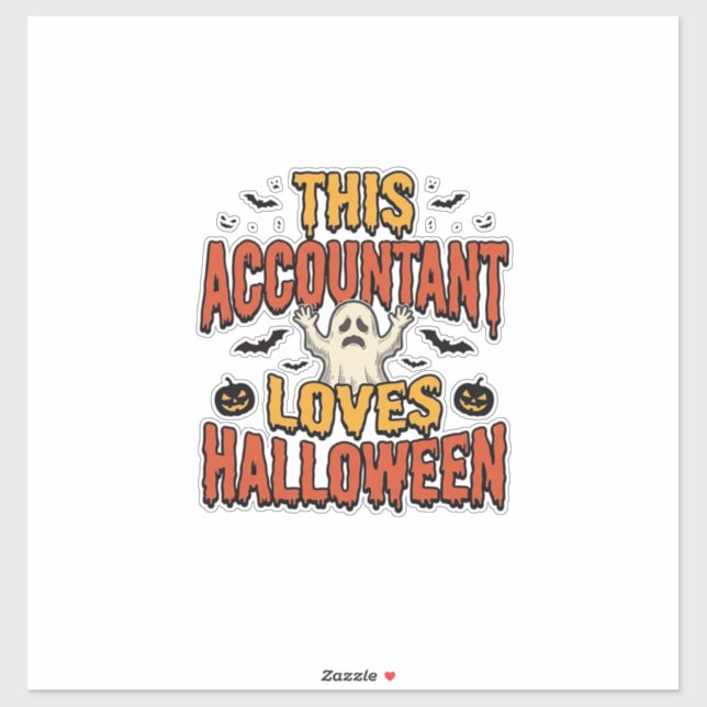 Sticker Comptable Halloween Chemise Vintage Ghost Design_1 (Feuille)