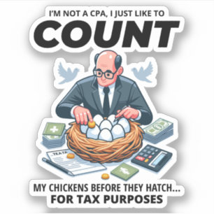 Sticker Compteur de poussins CPA : Saison fiscale humorist