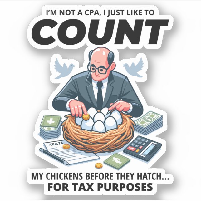 Sticker Compteur de poussins CPA : Saison fiscale humorist (Devant)