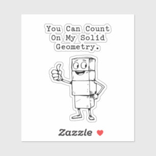 Sticker Comptez sur mon humour mathématique géométrique so