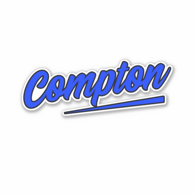 Sticker Compton California Blue Typographie (Devant)