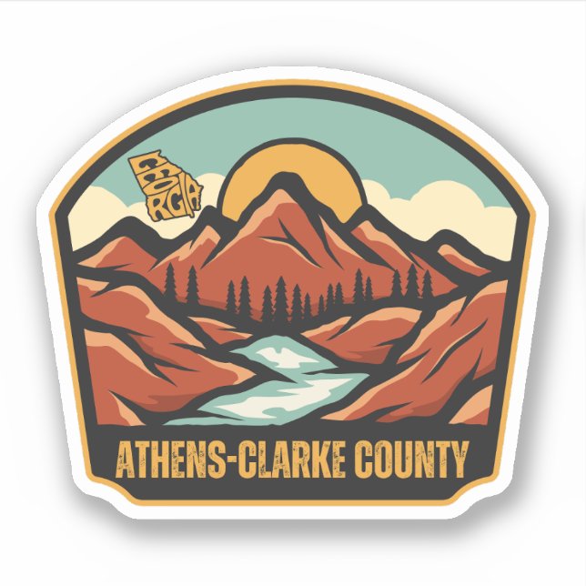 Sticker Comté d'Athènes-Clarke, Géorgie (Devant)