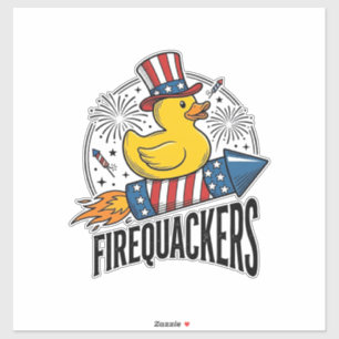 Sticker Concepteurs de chemise de feu d'artifice de canard
