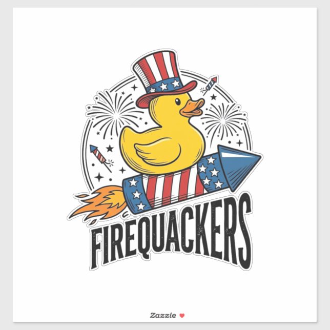 Sticker Concepteurs de chemise de feu d'artifice de canard (Feuille)