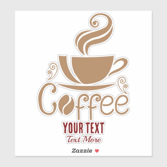 Sticker Conception Amoureux du Café – Graphique Minimalist (Feuille)