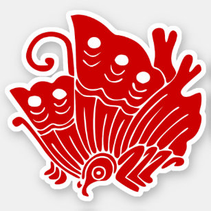 Sticker Conception asiatique de Kamon de Japonais de