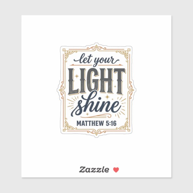 Sticker Conception chrétienne Laissez votre lumière brille (Feuille)
