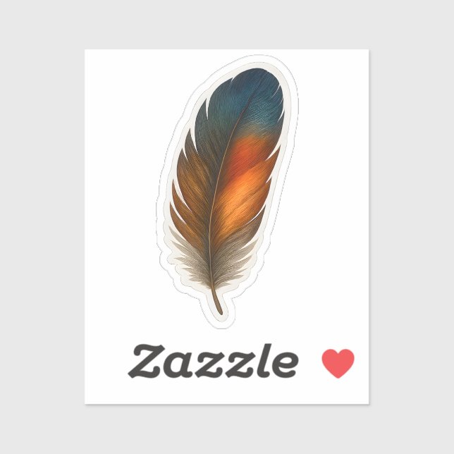 Sticker Conception colorée en plumes (Feuille)