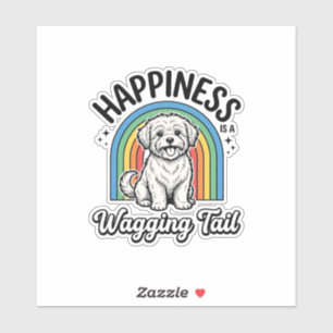 Sticker Conception d'amant de chien de queue de bonheur_1