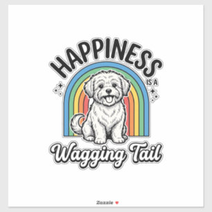 Sticker Conception d'amant de chien de queue qui remue de