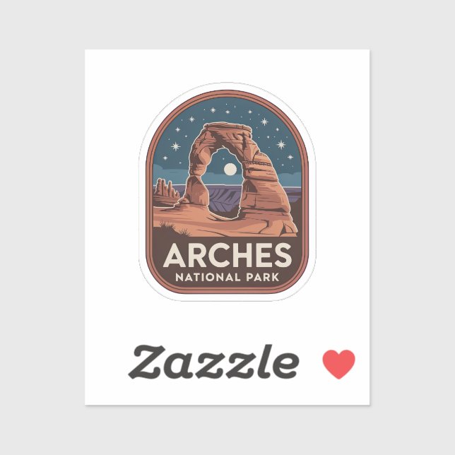 Sticker Conception de badge rétro pour le parc national de (Feuille)