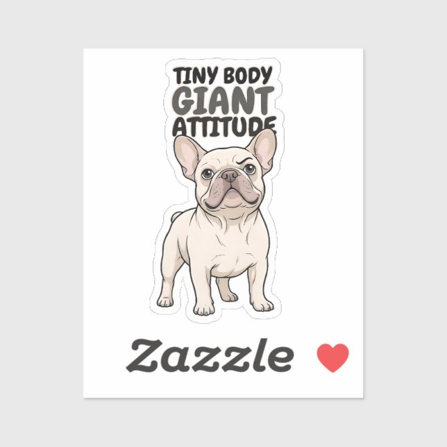 Sticker Conception de Bulldog Français à corps minuscule e (Feuille)