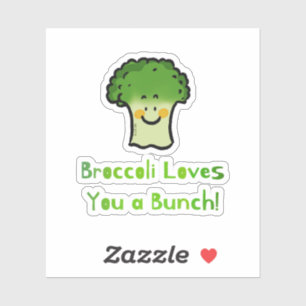 Sticker Conception de caricature de jeu de brocoli Cute