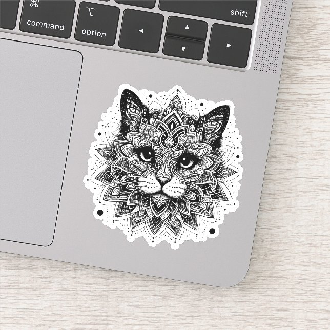 Sticker Conception de chat à motif mandala (Détail)