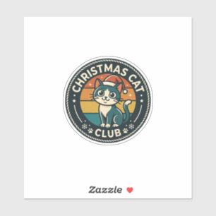 Sticker Conception de chat de Noël - Club de chat de Noël 