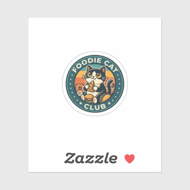 Sticker Conception de chat de nourriture Chaton mignon - C (Feuille)