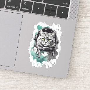 Sticker Conception de chat en étoile noire verte