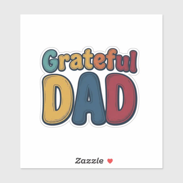 Sticker Conception de chemise à lettres bulles rétro Papa  (Feuille)