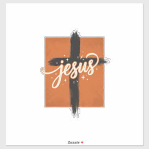 Sticker Conception de chemise chrétienne Croix Jésus vinta