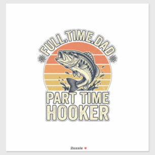Sticker Conception de chemise de bass vintage papa pêche d