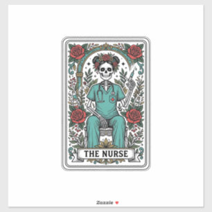 Sticker Conception de chemise de carte de tarot d'infirmiè