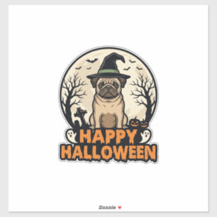Sticker Conception de chemise de chapeau de sorcière Hallo