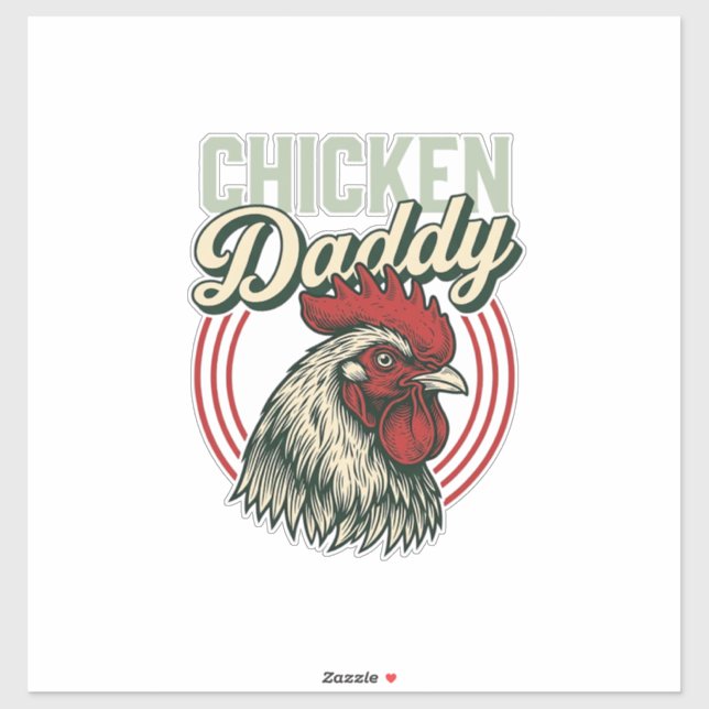 Sticker Conception de chemise de coq de papa de poulet vin (Feuille)