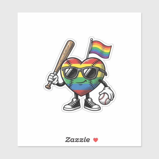 Sticker Conception de chemise de fierté de baseball de coe (Feuille)
