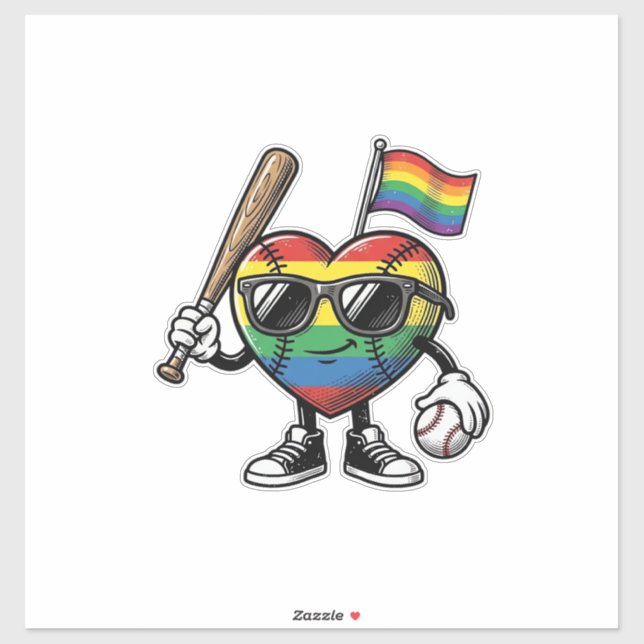 Sticker Conception de chemise de fierté de baseball de coe (Feuille)