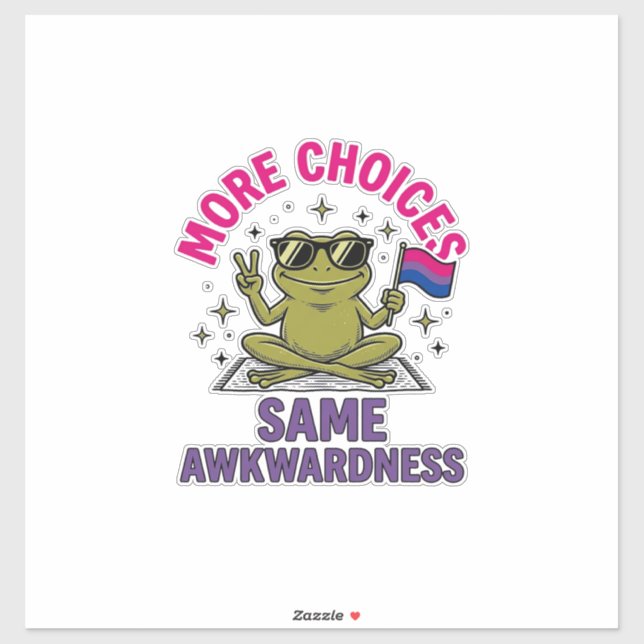 Sticker Conception de chemise de fierté de grenouille Bi d (Feuille)