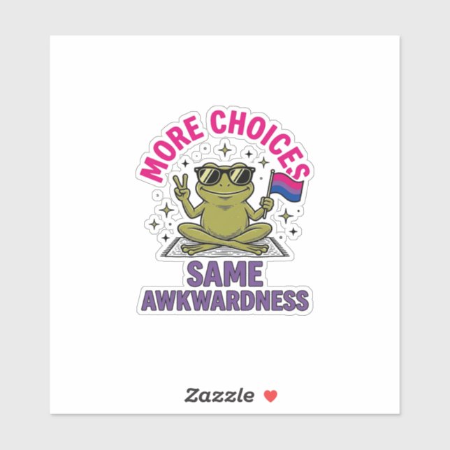 Sticker Conception de chemise de fierté de grenouille Bi d (Feuille)