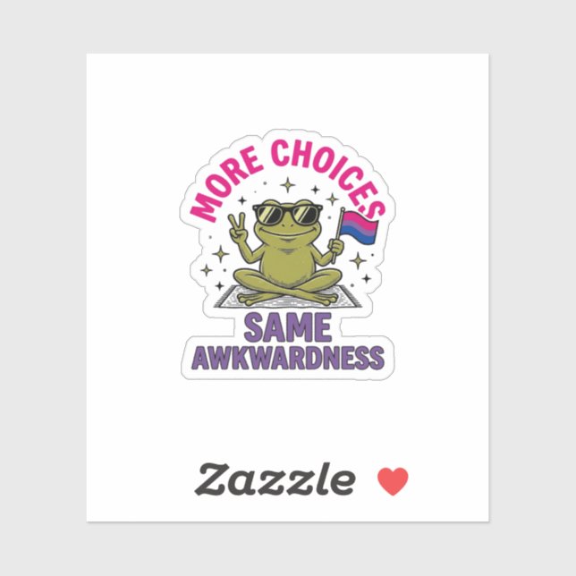 Sticker Conception de chemise de fierté de grenouille bi d (Feuille)