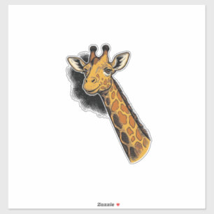 Sticker Conception de chemise de girafe mignonne gravée vi
