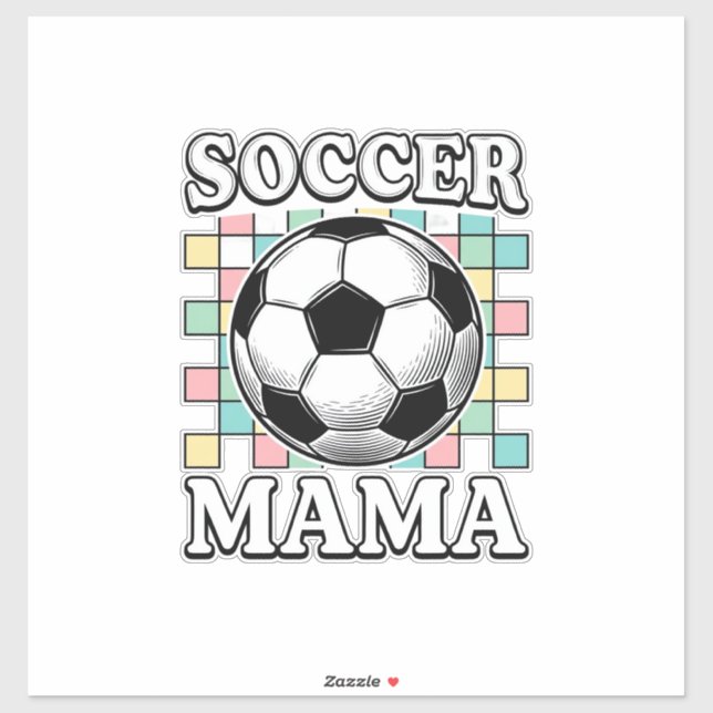 Sticker Conception de chemise de gravure de maman de footb (Feuille)