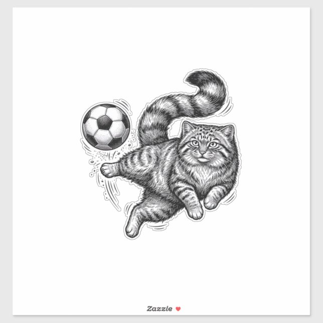 Sticker Conception de chemise de kick de foot de chat de g (Feuille)
