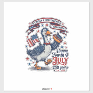 Sticker Conception de chemise de l'oie vintage du 4 juille