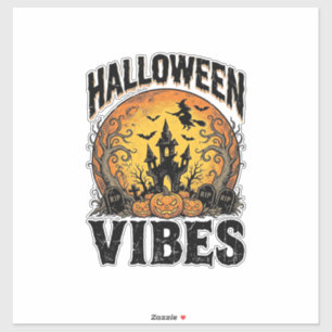 Sticker Conception de chemise de lune hantée vintage Vibes