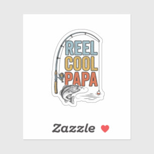 Sticker Conception de chemise de pêche Papa vraiment cool_