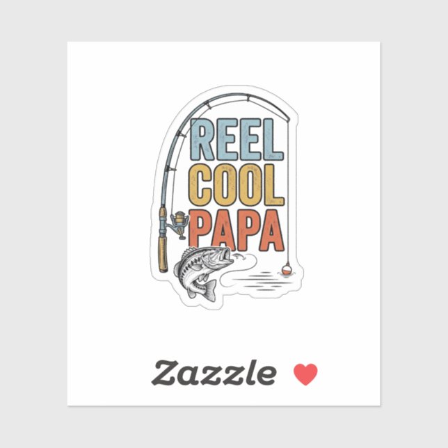 Sticker Conception de chemise de pêche Papa vraiment cool_ (Feuille)