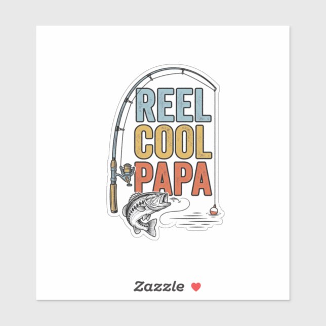 Sticker Conception de chemise de pêche Papa vraiment cool_ (Feuille)