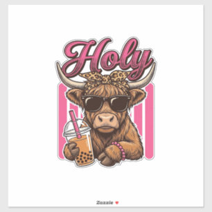 Sticker Conception de chemise de thé Boba vintage Holy Hig