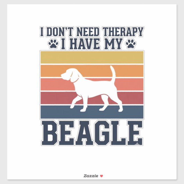 Sticker Conception de chemise de thérapie pour chien Beagl (Feuille)