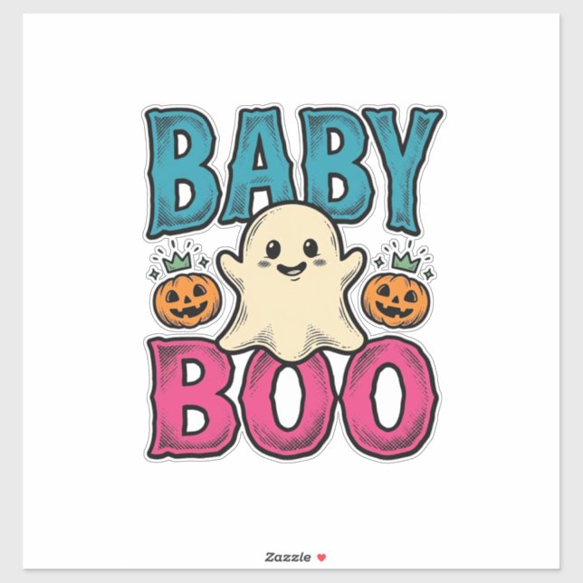 Sticker Conception de chemise fantôme Halloween vintage Ba (Feuille)