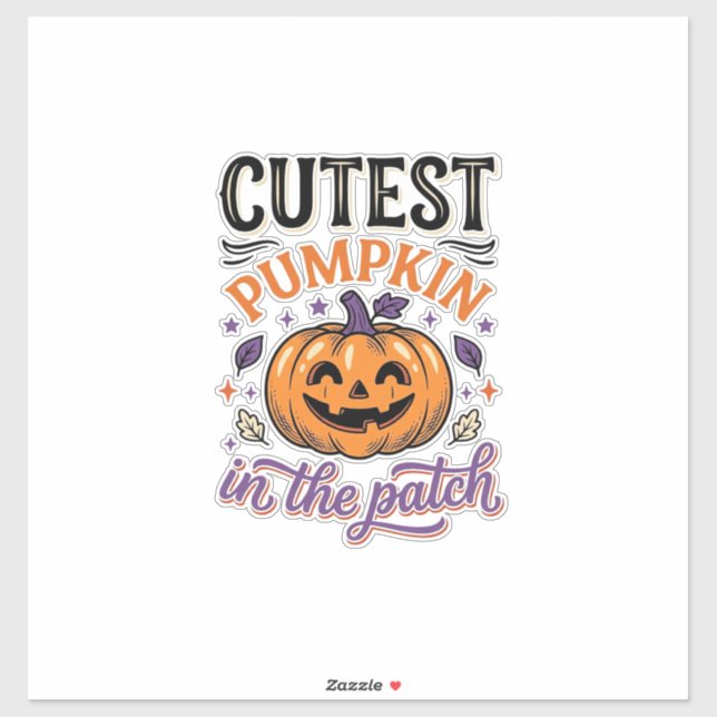Sticker Conception de chemise Halloween Citrouille la plus (Feuille)