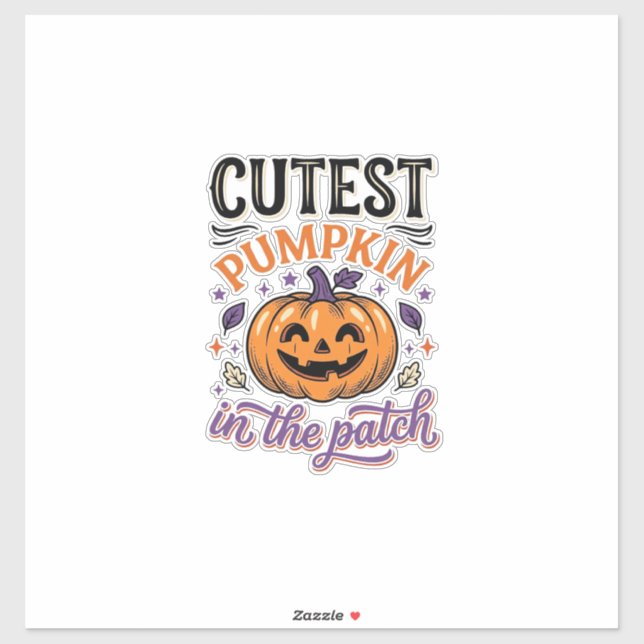 Sticker Conception de chemise Halloween Citrouille la plus (Feuille)