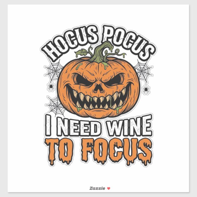 Sticker Conception de chemise Halloween Citrouille Vin Hoc (Feuille)