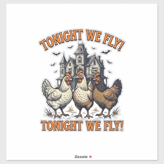 Sticker Conception de chemise Halloween de poulet drôle de (Feuille)